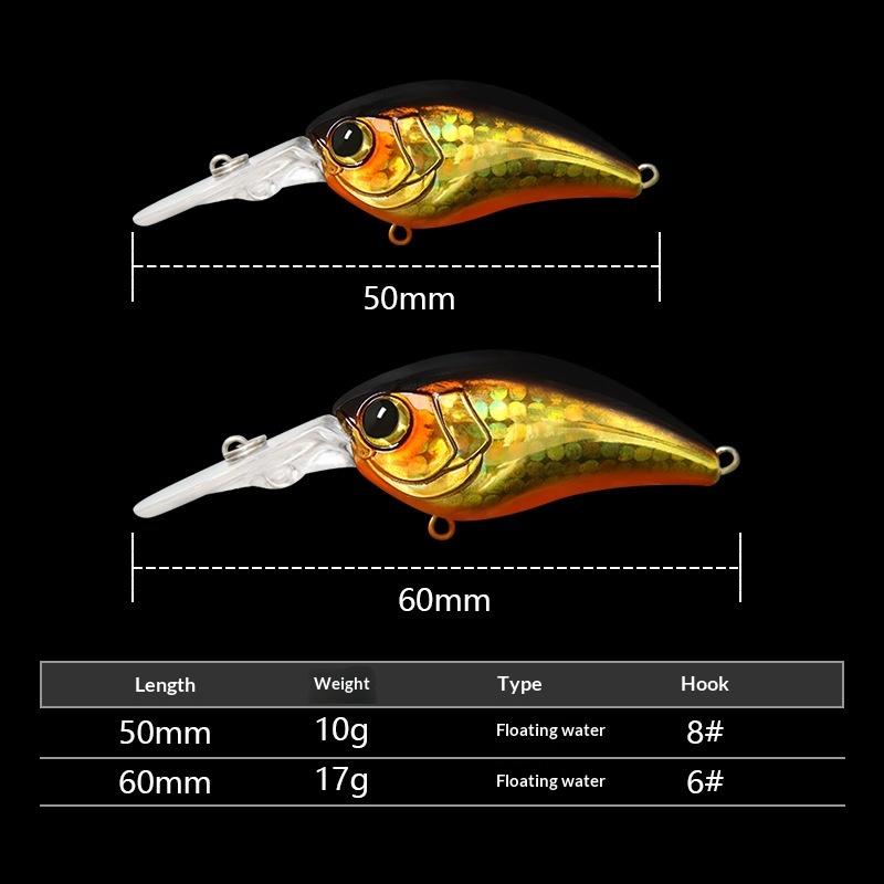 Long-Cast Rock Rolling Long-Tongued Fat Minnow Floating Crank Plastic Artificial Hard Bait 10g 17g Bass Saltwater Fishing