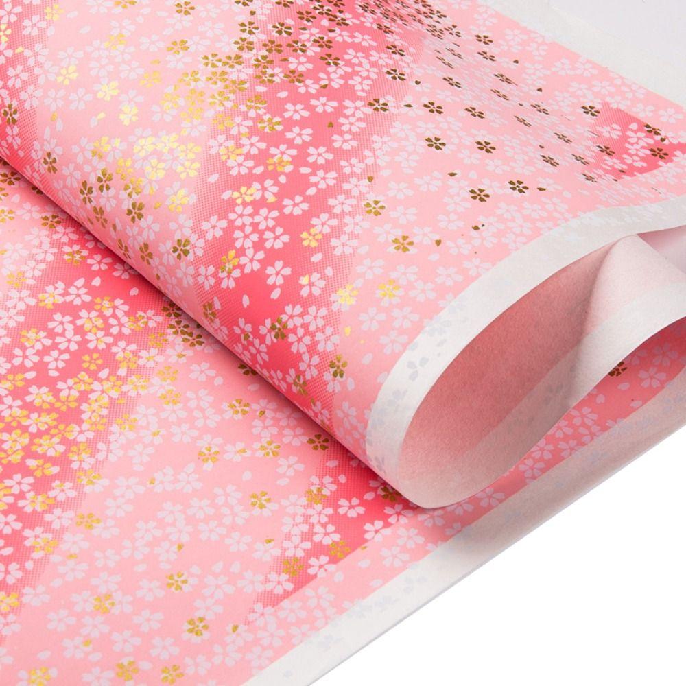 Бумага для оригами с узором сакуры, материал для рукоделия, крафт-бумага, бумага для подарочной упаковки в японском стиле, вырезание из бумаги