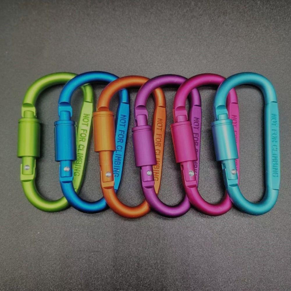 Multi Colors Safety Buckle with Lock D-shape Carabiner Camping Hiking Hook  Outdoor Tool