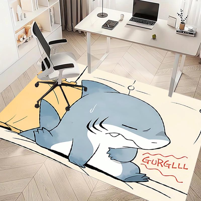 1pc Jeff the Land Shark5 Print Area Rug - Soft, Washable Non-Slip Indoor Mat, Living Room, Home Office Decorative Rug,Office Decorative