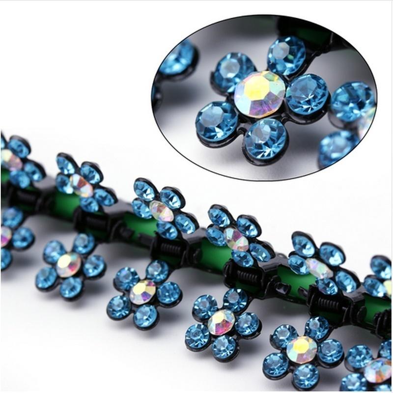 Зажимы для волос с камнями горного хрусталя