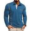 Men'S Button Up Long Sleeved Fashionable Casual Sports Top