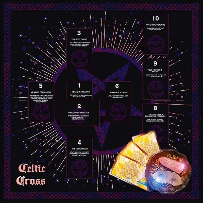 Чтение карт Звездный узор Таро Скатерть для карт Алтари Ткань для алтаря Гадания Скатерть для карт Гобелен