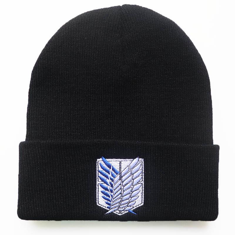 Wings of Freedom Anime Attack on Titan Embroidered Knit Hat Woolen Hat Warm Student Hat Unisex Cold Weather Hat