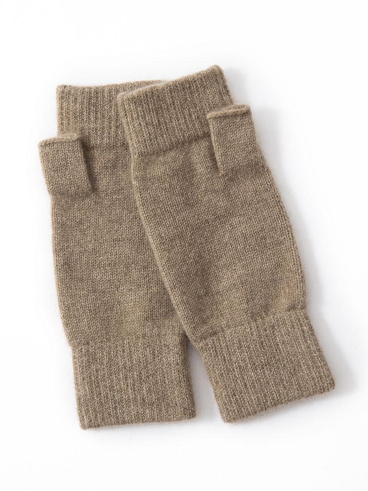 Women 100% Baby Cashmere Thick Density Mitts Knitted Fingerless Winter Thermal Gloves Semi Finger Drive Mittens Arm Warmers