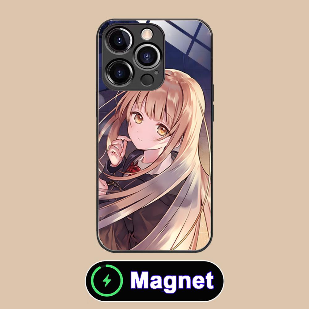 Чехол для телефона Angel Mahiru Shina для iPhone 17 16 15 14 13 12 11 Air Pro Max Plus Mini Стеклянный чехол MagSafe