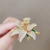 Luxurious Diamond Lily Brooch: High-End, Versatile Lapel Pin Accessory.
