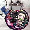 Classic Japanese-style cartoon Demon Slayer round rug, home soft decorative anti-slip yoga mat and chair mat, outdoor floor mat carpet K2
