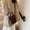 Korean Style Leopard Print Shoulder Bag Fashion Design Handbag Suede Crossbody Bag  Travel