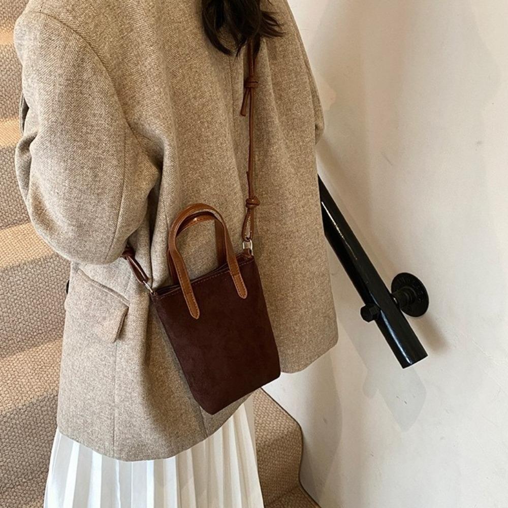 Korean Style Leopard Print Shoulder Bag Fashion Design Handbag Suede Crossbody Bag Travel