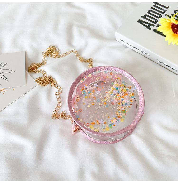 Flowing Children Sand Sequins Transparent Single Shoulder Chain Bag Shoulder