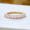 Half Eternity Opal Wedding Band Unique Yellow Gold Wedding Band October Birthstone Jewelry Bridal Stacking Anniversary Gift