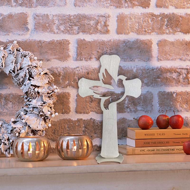 10 шт. Деревянные кресты Подсвечник-подставка Проекция Распятие Иисуса Христианское Крещение Центральные элементы стола Декор для Первого причастия