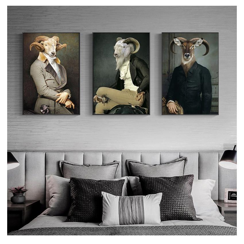 И принты «Граф козла», холст, картины на стене, художественная картина, украшение стены, Cuadro, скандинавское ретро, коза, холст, художественные постеры