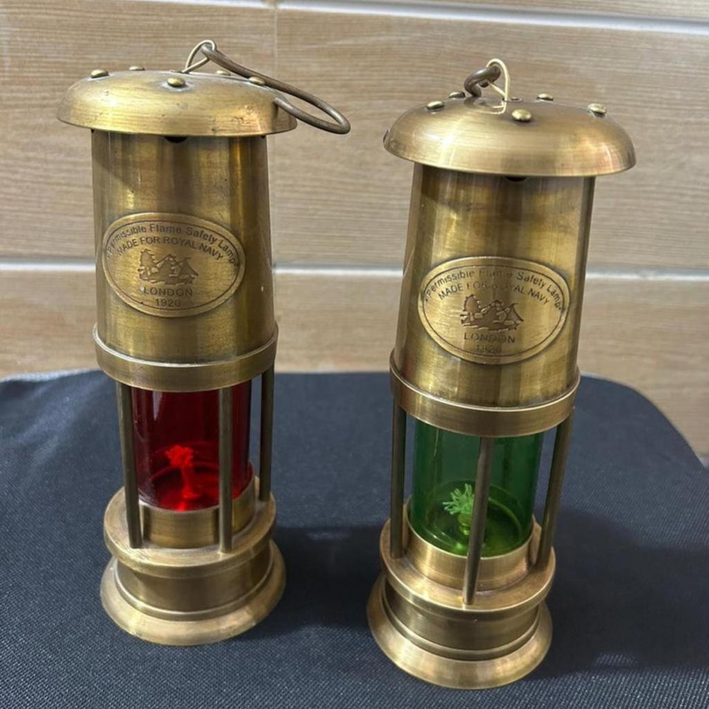 Латунный фонарь в виде нефтяного судна | 8-дюймовый подвесной/настольный морской светильник | Коллекционная масляная горелка | Декор латунных ламп