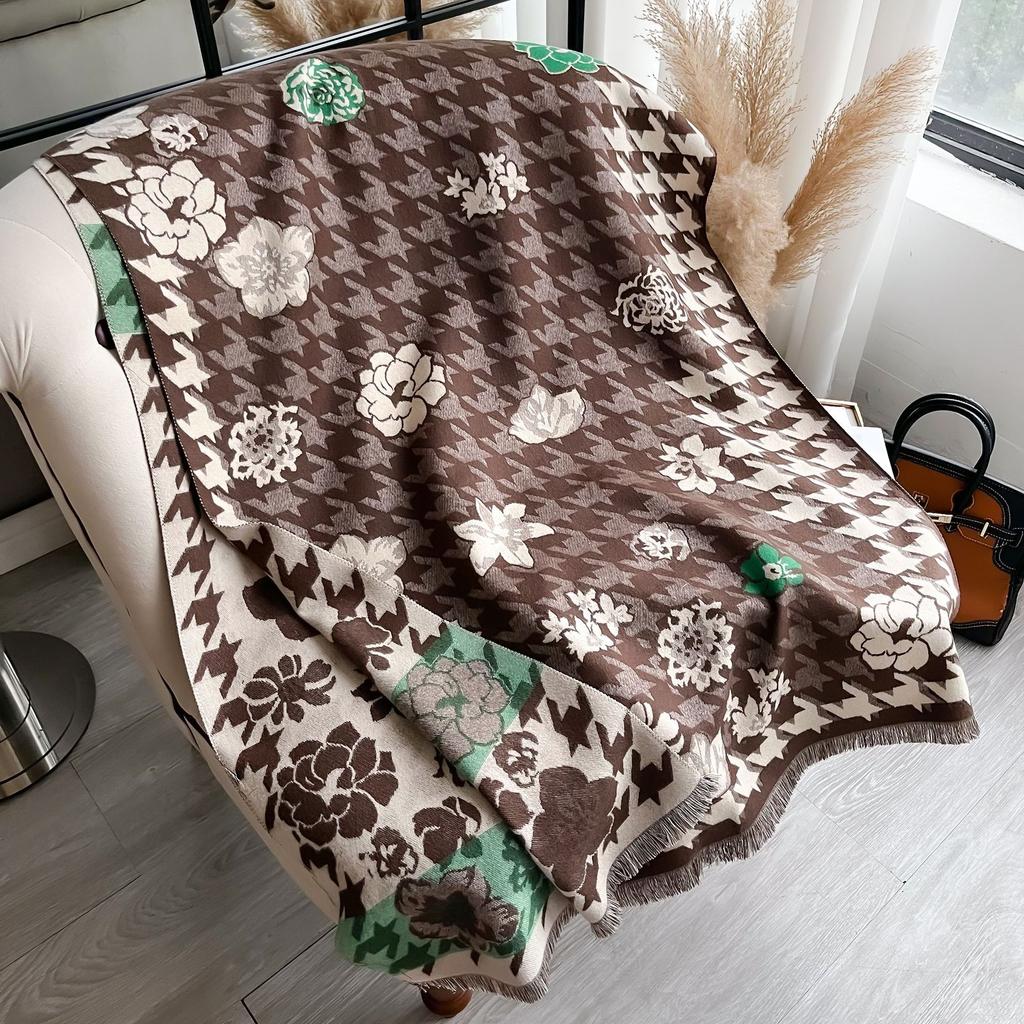 Тысячи Птичьих Сеток, Растения, Цветы, Камелии, Модный И Универсальный, Уверенный И Элегантный Теплый Шарф из Имитации Кашемира