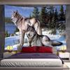 Animal Tapestry Psychedelic Moon Wolf Wall Hanging Tropical Plant Tiger Tapestry Wall Covering Carpet Home Bedroom Decoration