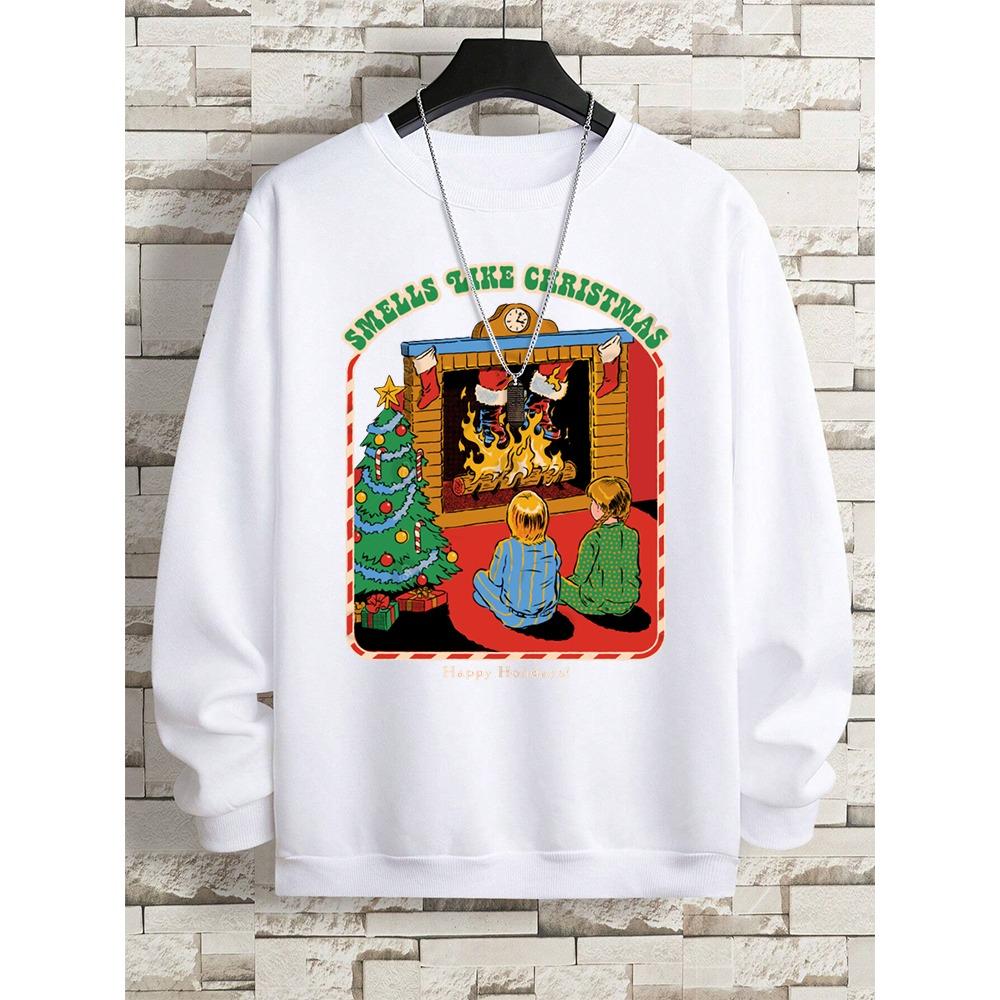 Smells Like Christmas Смешные комиксы Мужские свободные толстовки Большие флисовые мужские осенние свободные толстовки с капюшоном Модные толстовки с капюшоном