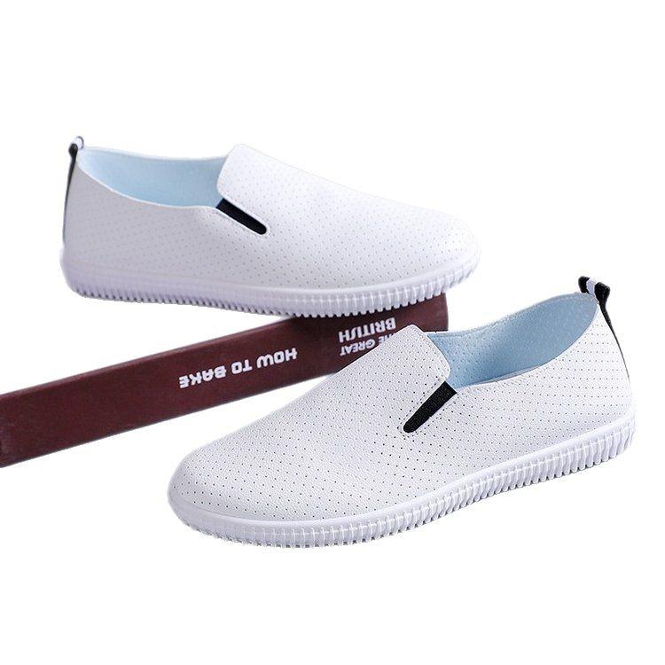 Полые белые туфли женские 2024 повседневные женские туфли повседневные универсальные туфли на плоской подошве с одной педалью удобные дышащие туфли ленивые одинарные туфли