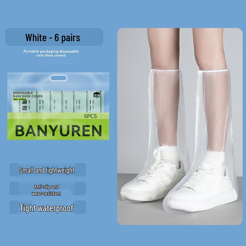 Портативные водонепроницаемые толстые прозрачные одноразовые бахилы - индивидуально упакованы для использования на открытом воздухе