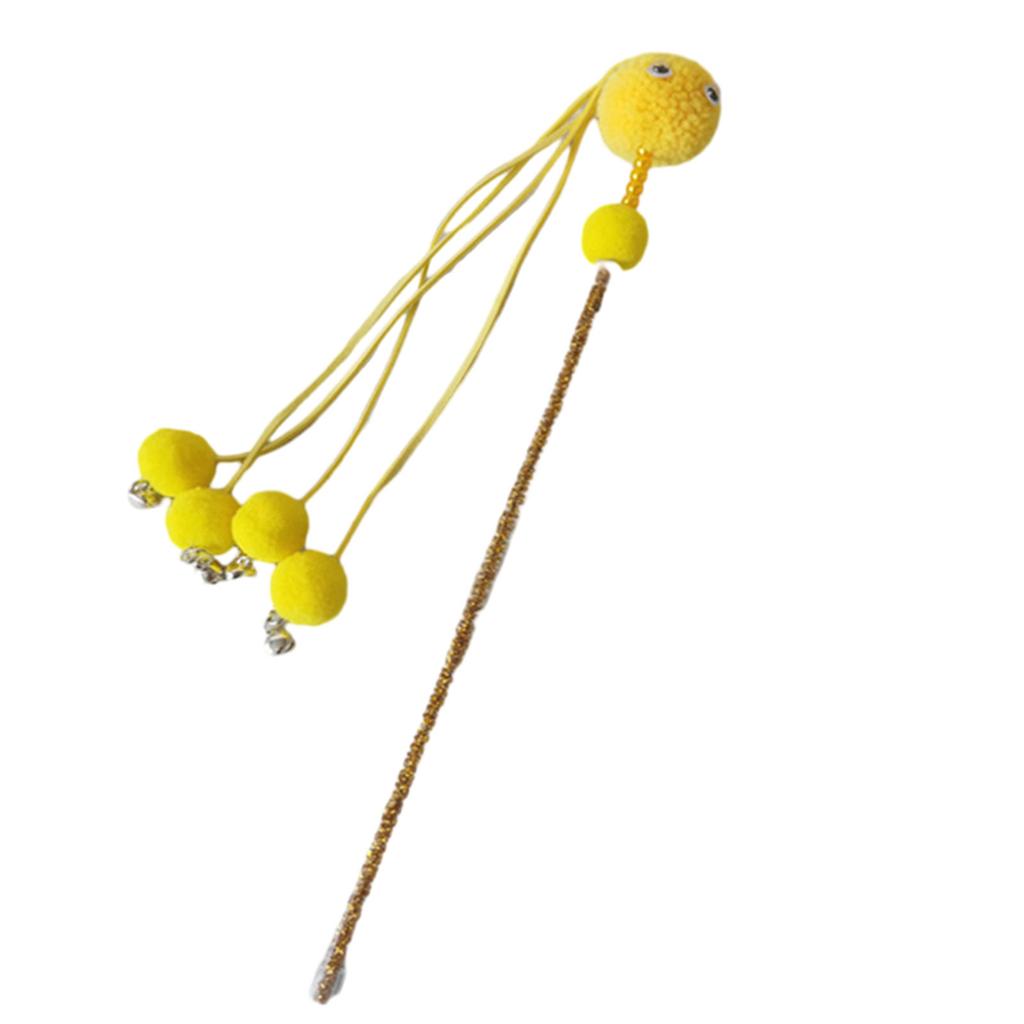 Кошачья палочка-дразнилка с маленькими колокольчиками, длинная интерактивная палочка, игрушка для кошек, кисточка, преследование, забавные инструменты для дрессировки домашних животных для кошек