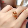 Network Red Live Hot Sales Flash Fire Color New Simulation Topaz Full Of Diamond Flower Opening Ring Female