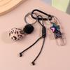Creative Leopard Print Fur Ball Pin Keychain Knot Simple Braiding Rope Knot For Girls Bag Pendant Hanging Decoration