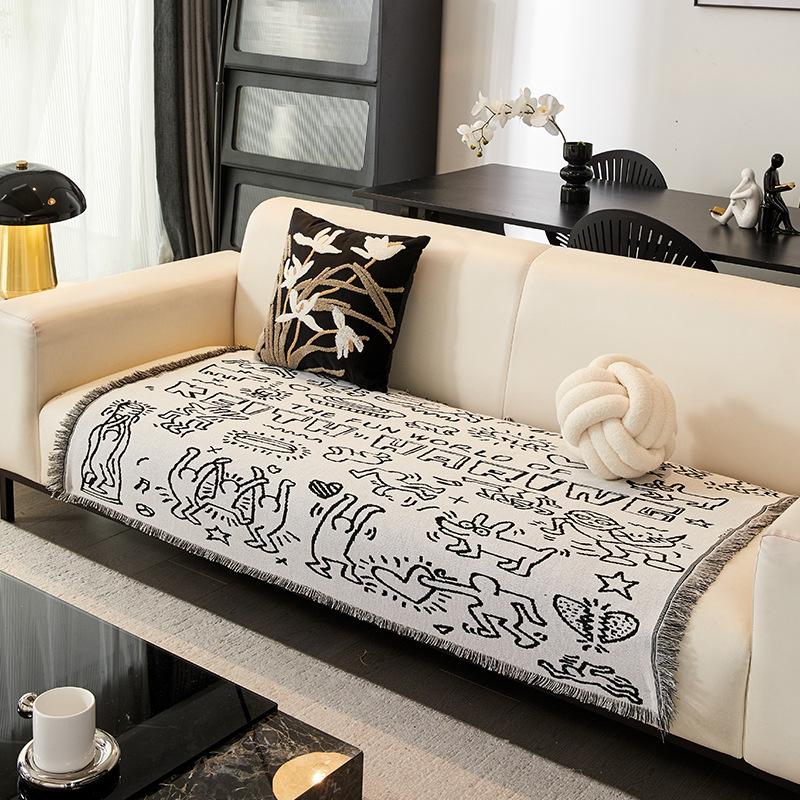 Cute Tiger Sofa Cover, Cartoon Sofa Cover, Autumn And Winter Sofa Towel, Universal In All Seasons, Anti-Cat Scratch And Dirt-Resistant Sofa Cushion