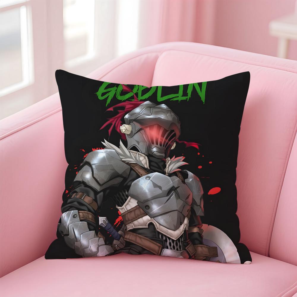 Handsome Anime Goblin SlayerCartoon Cushion Cover Pillow Case Soft Skin Friendly Fabric Concealed Zipper