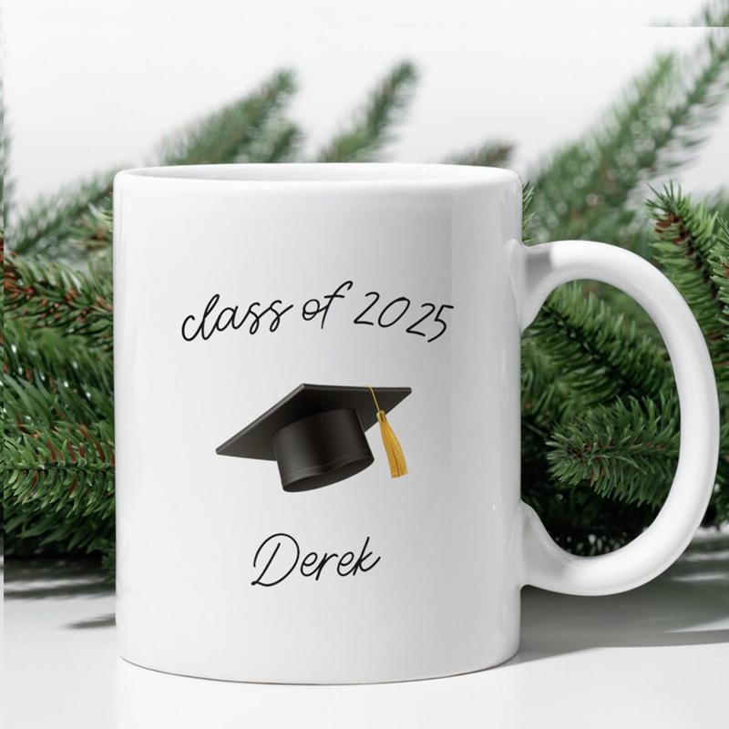 2025 Custom College Graduation Ceramic Mug Handmade Drinkware Unique Graduation Gift Personalized Class of 2025 Senior Graduate
