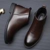 Classic Simple Men's Chelsea Boots British Style High Top Casual Shoes Formal Dress Business Footwear Elegantes Male Ankle Boots