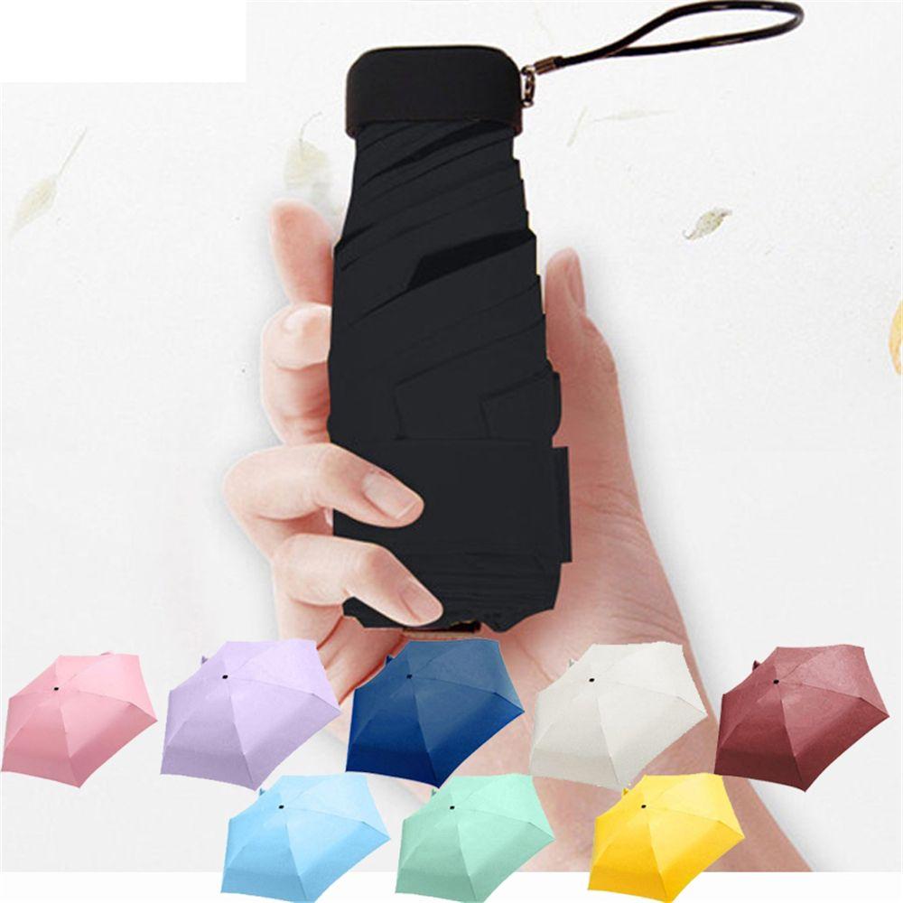 Coating Parasol Waterproof Sunscreen Pocket Compact 5 Fold Sun Umbrella Mini Umbrella Rain Umbrella
