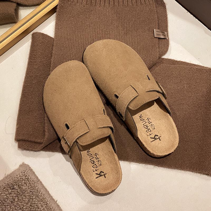 Унисекс Ретро Пробковые Шлепанцы: Закрытые, Повседневные, Для улицы, Обувь без шнурков для пар.