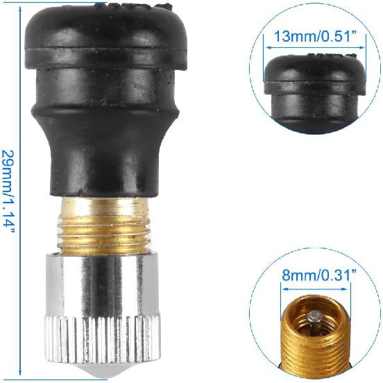10 Pcs Tubeless Tire Valve Stems Vacuum Valve for Xiaomi Scooter M365 Pro Motorcycle Electric Scooter Straight Rubber Less 9mm Diameter