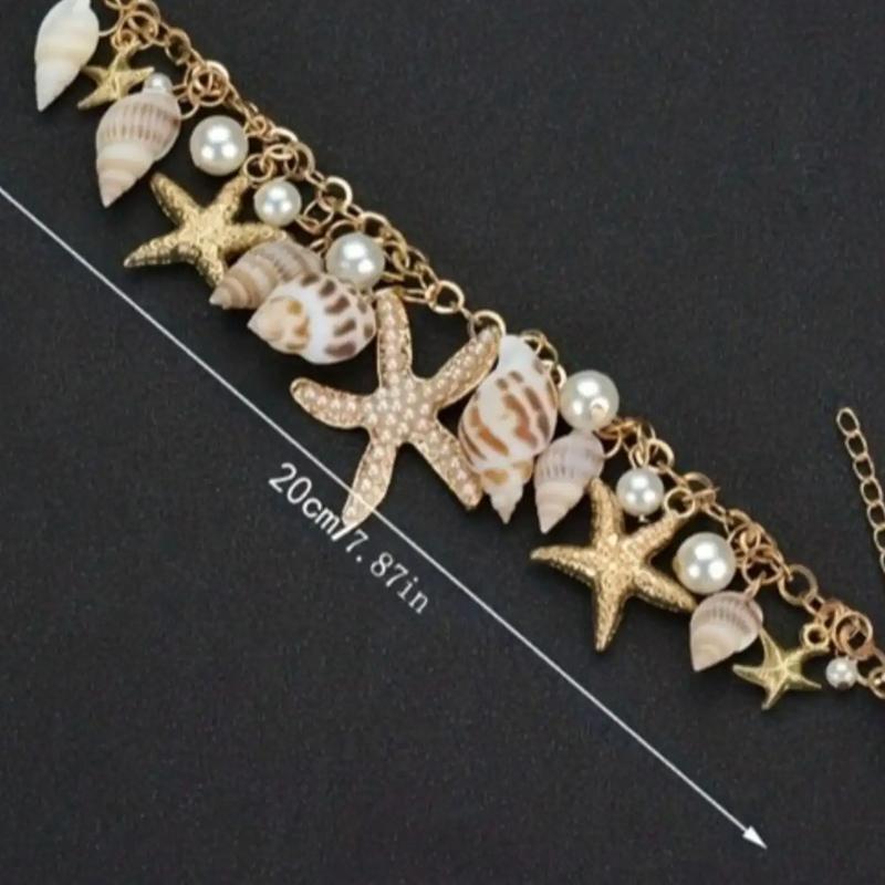 Her Lab Ювелирные изделия| Браслет с подвеской в ​​виде морской звезды, жемчужный браслет, браслет на удачу, упаковка шкатулки для драгоценностей