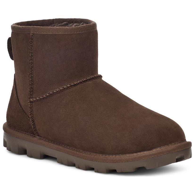 UGG Женские короткие зимние ботинки из спилка коровы на флисовой подкладке, удобные, универсальные, минималистичный стиль, цвет шоколадный 1115030-CHO