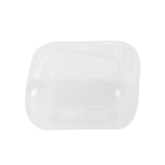 100 шт., прозрачная пластиковая шкатулка для драгоценностей с откидной крышкой, мини-компактный квадратный контейнер для хранения ювелирных изделий для колец, сережек