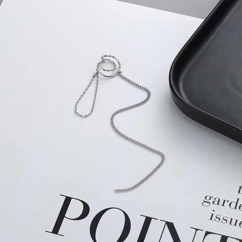 Панк серебряного цвета с длинными кисточками для ушей, женские корейские модные висячие серьги-клипсы для девочек, винтажные поддельные серьги для пирсинга, ювелирные изделия