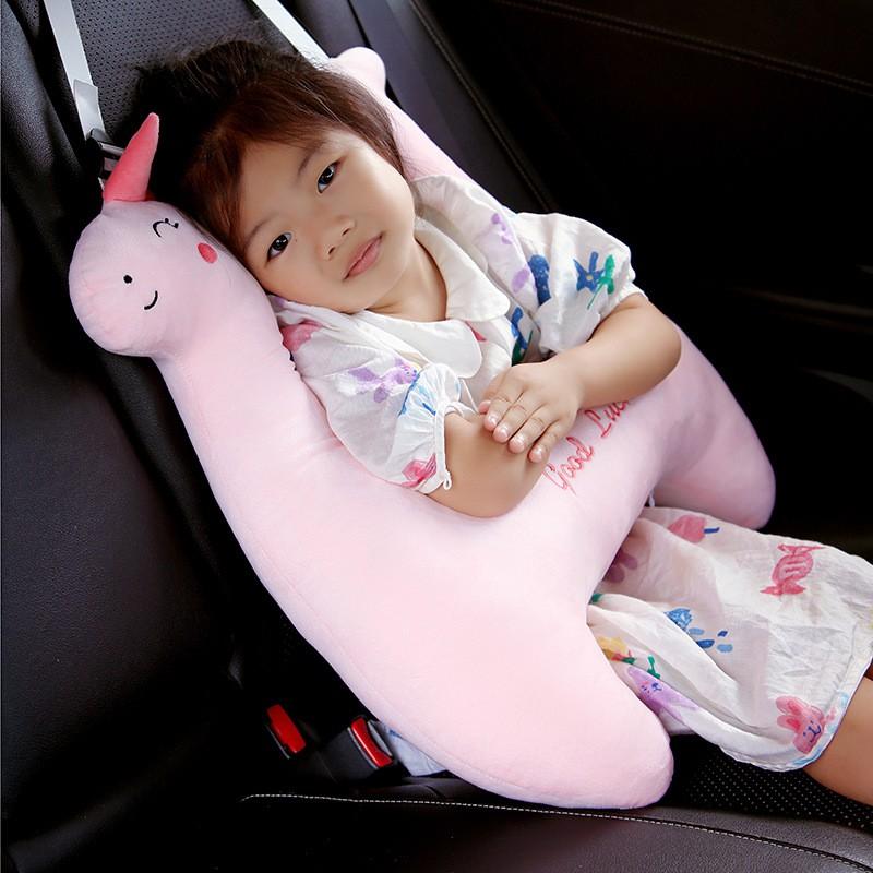 Car Travel Pillow Back Seat Comfort Neck Support Plush Headrest Cushion With Dinosaur Unicorn Duck Design