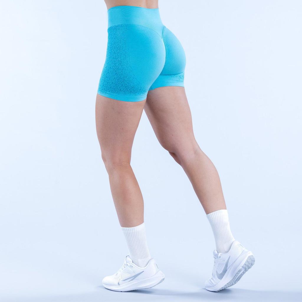DFYNE Seamless High-Waist Tummy Control Yoga Shorts - Three-Section Design for Breathable Support and Booty Lift
