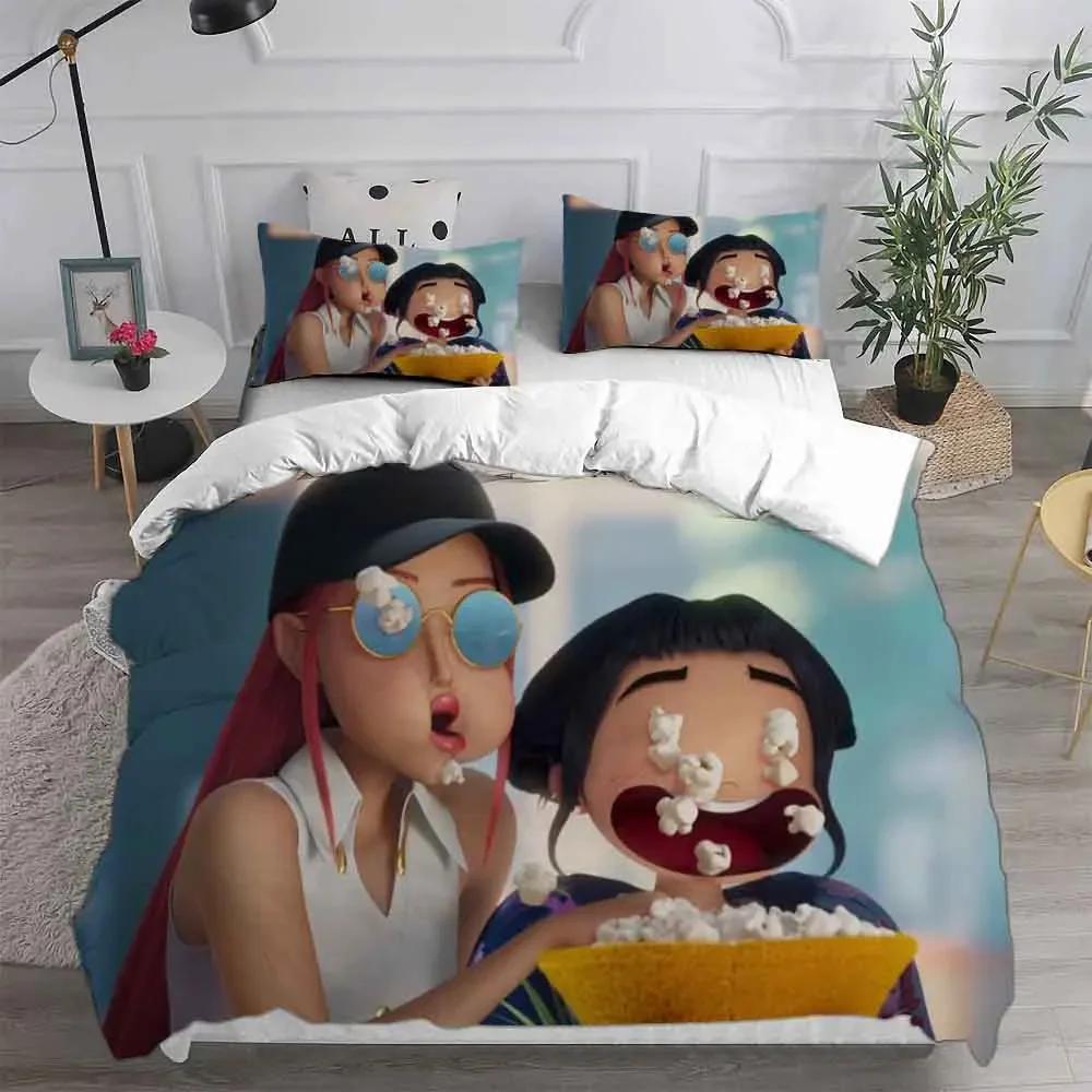 KPop D-Demon Hunters EU Single Halloween Costume Bedding Set - 2-3 Piece Comforter Quilt Duvet Cover Pillow Case Sets