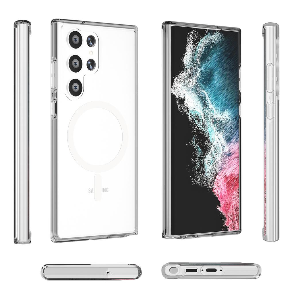 Новый прозрачный магнитный чехол для мобильного телефона Samsung S24 Ultra 2025 года подходит для противоударного чехла Terminator magsafe