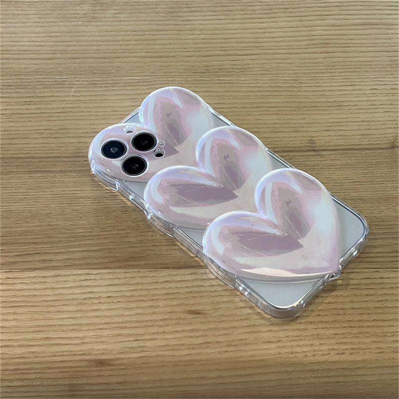 Ins Japan Cute 3d Love Heart Lens Защитный чехол для телефона для Iphone 13 12 11 Pro Max Kawaii Cindy Color Противоударный мягкий чехол