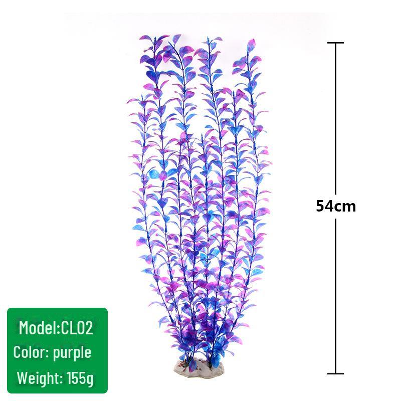 Fish Tank Scenic Background with Decorative Artificial Water Plants, 50cm High