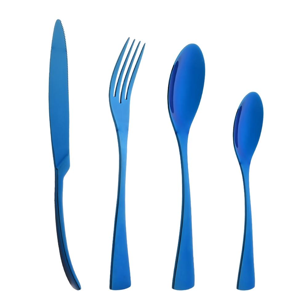 Фиолетовый столовая посуда из нержавеющей стали 304, зеркало, роскошные столовые приборы, нож, вилка, ложка, посуда, западная еда, ресторан, можно мыть в посудомоечной машине