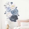 1pc Peony Plant Wall Stickers - Removable Vinyl Decals for Bedroom and Living Room Decor - Black and Blue Flowers