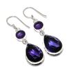 Ювелирные серьги ручной работы из стерлингового серебра 925 пробы с аметистовым камнем 2,17 дюйма M1u62