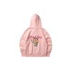 Li Ning X Line Friends Collaboration Brown Bear Print Loose Pullover Hoodie Women Hoodies Pink AWDQB08-1