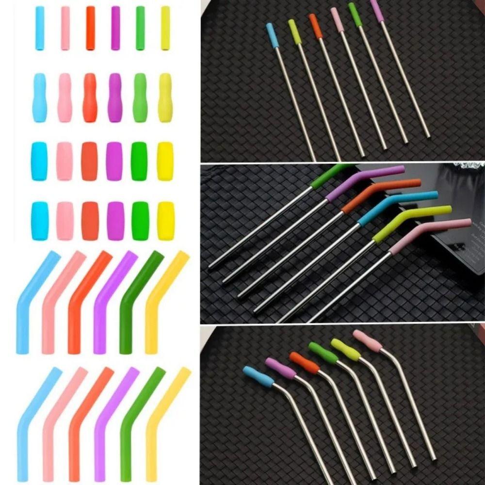 4 шт. защитный чехол для соломинки с силиконовым наконечником, устойчивый к царапинам, колпачок для соломинки из нержавеющей стали