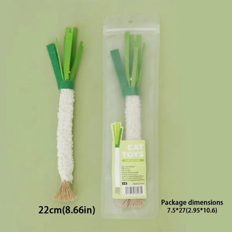 Pet Chew Toys Cat Teeth Cleaning Toy Cat Teasing Toy Kitten Bite Resistant Simulated Scallion Shape Sound Toy Pet Supplies